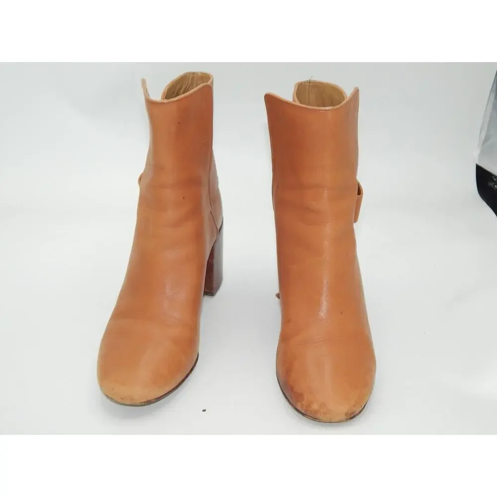 Tory Bruch Kira Tan Leather Boot Size 7.5